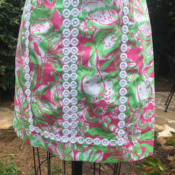 LILY PULITZER pink & green sheath dress sz 6 - Picture 7 of 13